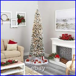 6ft Pre lit 170 LED 555 Snow Tips Tree Artificial Christmas Slim Tree Xmas Stand