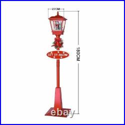 71in Outdoor Snowing Street Lamp Christmas Lantern Lighting Decoration USA