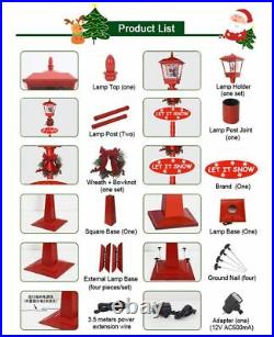 71in Outdoor Snowing Street Lamp Christmas Lantern Lighting Decoration USA