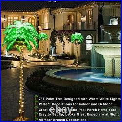 7FT 187 D Lighted Palm Trees for Outside Patio, Artificial Palm Trees Lights