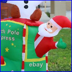 7FT Christmas Inflatable Decoration Train Santa Claus Snowman