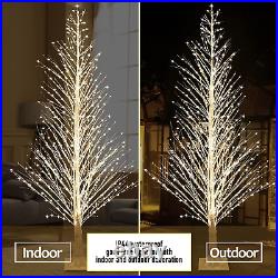 7FT Lighted Birch Tree 1000 LED Warm White Lights with Twinkle, Artificial Tree L