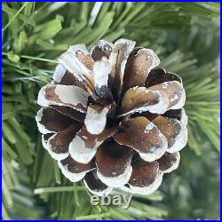 7.4ft Christmas Tree Hinged 65 Pine Cones Realistic Tree Tips with Metal Stand