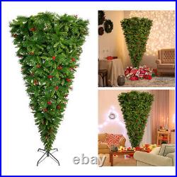 7.4ft Upside Down Green Christmas Tree 1500 Branch Tips Artificial Decoration