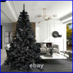 7.5FT Black Artificial Christmas Tree Spruce PVC Fir Tree Xmas Decorations