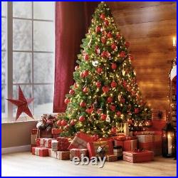 7.5FT Hinged Fraser Fir Artificial Christmas Tree with Metal Stand Xmas Decor