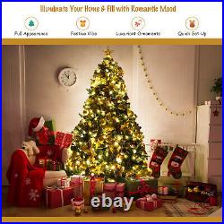7.5FT Pre-Lit Artificial Christmas Tree with140 Ornaments and 250 Lights