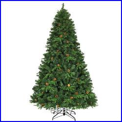 7.5Ft Pre-Lit Artificial Christmas Tree Hinged with 540 LED Lights & Pine Cones