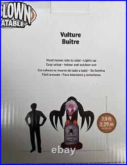 7.5' Animated Vulture On Tombstone Halloween Inflatable Gemmy 2022 New