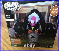 7.5' Animated Vulture On Tombstone Halloween Inflatable Gemmy 2022 New See Video