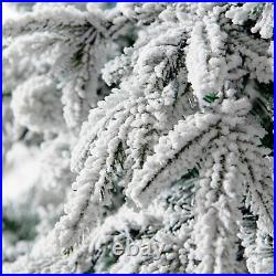7.5 FT Premium Snow Flocked Artificial Holiday Christmas Tree 1400T White Xmas T