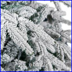 7.5 FT Premium Snow Flocked Artificial Holiday Christmas Tree 1400T White Xmas T