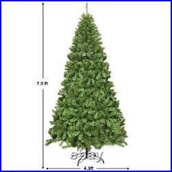 7.5' Unlit Hinged PVC Artificial Christmas Tree Premium Spruce Tree with1346 Tips