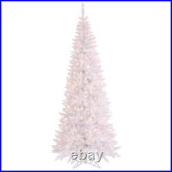 7.5' Vickerman Clear Pre-Lit Slim White Fir Christmas Tree Retro Vtg Style Decor
