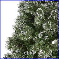 7.5-ft Cashmere Mixed Needles Hinged Artificial Christmas Tree with Snow