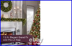 7.5 ft Elegant Grand Fir LED PreLit Artificial Tree Timer Remote 2000 Warm White