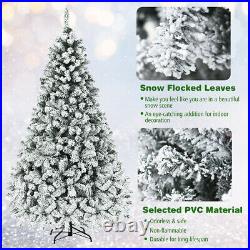 7.5ft Pre-Lit Premium Snow Flocked Hinged Artificial Christmas Tree with 450 Light