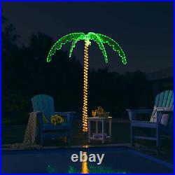 7 FT LED Rope Light Tropical Palm Tree Pre-Lit Artificial Palm Tree Decor