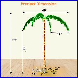 7 FT LED Rope Light Tropical Palm Tree Pre-Lit Artificial Palm Tree Decor