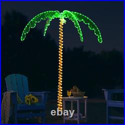 7 FT Tropical LED Rope Light Palm Tree Pre-Lit Artificial Palm Tree Decor
