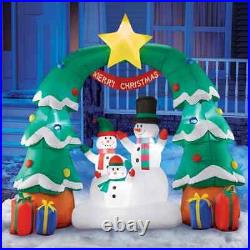 7 Foot Lighted Snowmen Family Tree Arch Christmas Outdoor Airblown Inflatable