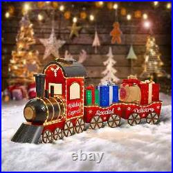 7 Ft Long LED Pre-Lit Vintage Train Holiday Indoor Outdoor Christmas Yard Decor