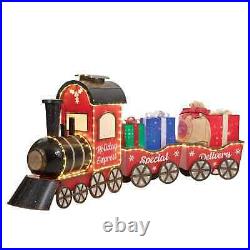 7 Ft Long LED Pre-Lit Vintage Train Holiday Indoor Outdoor Christmas Yard Decor