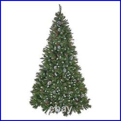 7-ft Mixed Spruce Hinged Artificial Christmas Tree with Frosted Branches