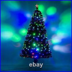 7ft Fiber Optic LED Pre-Lit Artificial Christmas Tree with 8 Light Settings P4M9