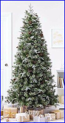 7ft Flocked Snowy Emperor Artificial Christmas Tree Festive Xmas (X)