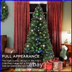 7ft Pre-Lit Fiber Optic Artificial Christmas Tree Multicolor LED Light+ Top Star