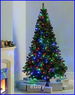 7ft Pre-Lit Spruce Multi-Function Christmas Tree with 300 LED Multi Colour Light