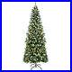 7ft_Pre_lit_Artificial_Hinged_Pencil_Christmas_Tree_Decorated_Snow_Flocked_Tips_01_ef