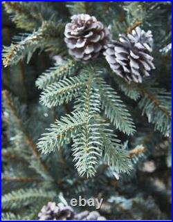 7ft ROCKY MOUNTAIN NATURAL LOOK ARTIFICIAL CHRISTMAS TREE PINE CONES XMAS (N)