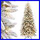 84_Pre_Lit_Pencil_Christmas_Tree_with_Flocked_Snow_LED_Lights_Artificial_Xmas_01_dy