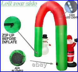8FT Christmas Santa Claus and Snowman Archway LED Light Outdoor Inflatable Arch