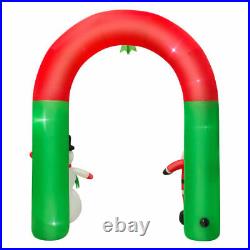 8FT Christmas Santa Claus and Snowman Archway LED Light Outdoor Inflatable Arch