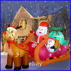 8FT Giant Christmas Inflatable Decorations Outdoor Christmas Inflatables with Le
