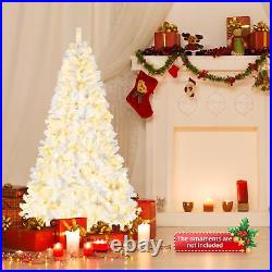 8Ft Pre-lit Artificial Christmas Tree White Snow 2008 Branche with 670 LED Light