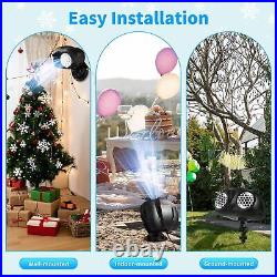 8X Christmas Snowflake Projector LED Brighter Snowfall Light Outdoor Landscape