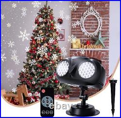 8X Christmas Snowflake Projector LED Brighter Snowfall Light Outdoor Landscape