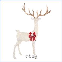 8.5 Ft Warm White LED Giant Buck with Bow Holiday Yard Decoration Christmas Gift