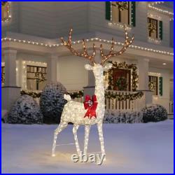 8.5 Ft Warm White LED Giant Buck with Bow Holiday Yard Decoration Christmas Gift