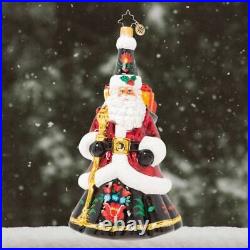 8 Christopher Radko Glass Festive Folk Santa Ornament Retro Christmas Decor