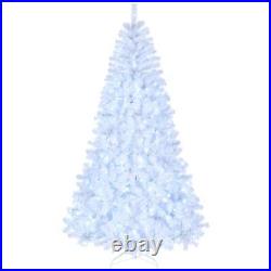 8 FT Prelit Snow White Artificial Christmas Tree Holiday Decor with 670 LED Lights