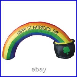 8' FT St Patricks Day Rainbow with Pot of Gold LED Lighted Airblown Inflatable