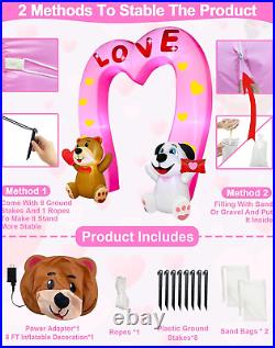 8 Feet Valentine'S Day Inflatables Outdoor Bear Holds Heart, Dog Love Envelope P