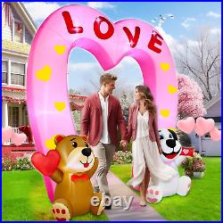 8 Feet Valentine'S Day Inflatables Outdoor Bear Holds Heart, Dog Love Envelope P