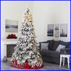 8' Flocked Vermont Mixed Pine Swept Spruce Christmas Tree with600 LED. Retail $589