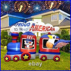 8 Ft Uncle Sam Train Inflatable 4th Of July Outdoor Decorations Clearance Sale